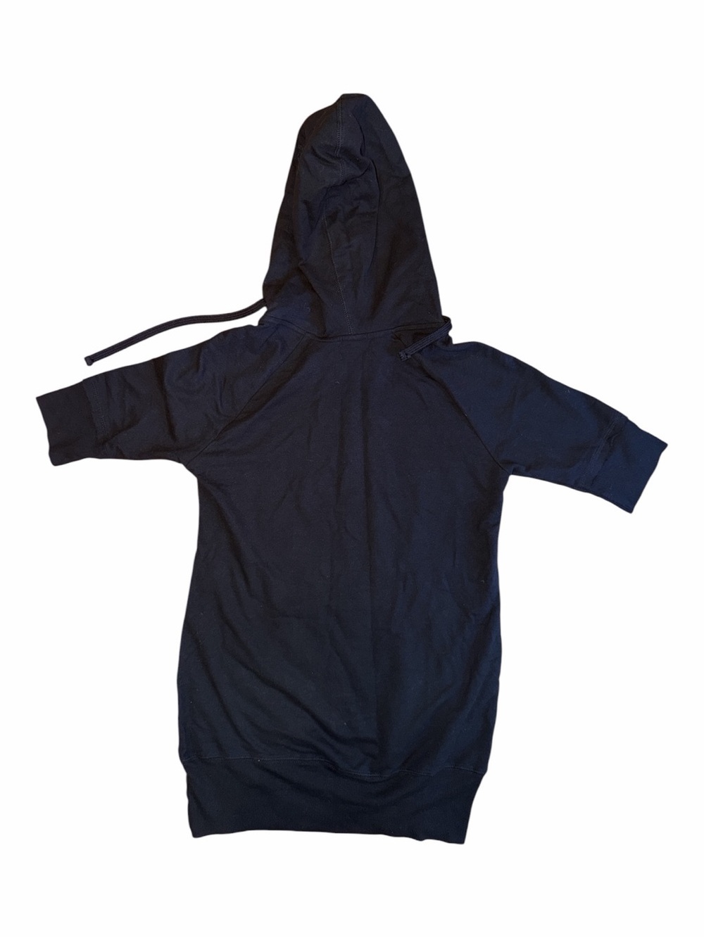 Kiss Black Hoodie Dress with Red Logo and Striped Hood Lining - Picture 2 of 3